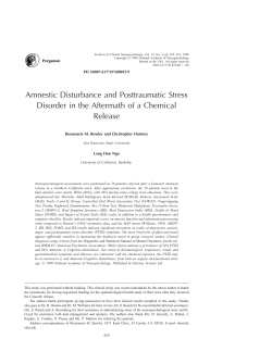 Amnestic Disturbance and Posttraumatic Stress