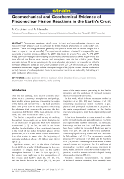 Geomechanical and Geochemical Evidence of Piezonuclear Fission