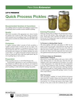 Quick Process Pickles - Penn State Extension