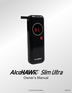 Owner`s Manual - Breathalyzers