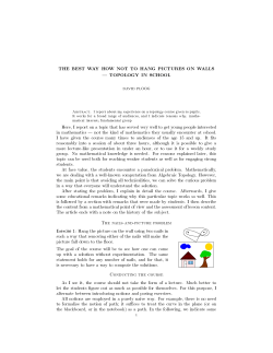 The nails-and-picture problem Conducting the course