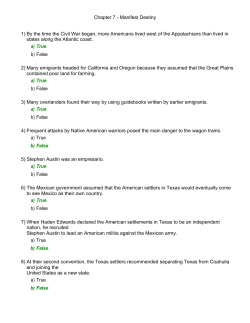 Chapter 7 - Manifest Destiny