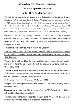 Girlguiding Staffordshire Brownies &ldquo;Strictly Sparkly Sleepover&rdquo; 17th