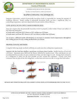 Rapid Cooling - Riverside County Environmental Health