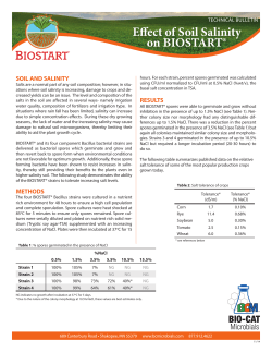 Effect of Soil Salinity on BIOSTART&reg;