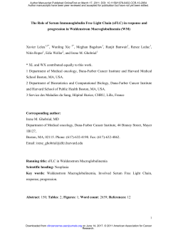 in response and progression in Waldenstrom Macroglobulinemia