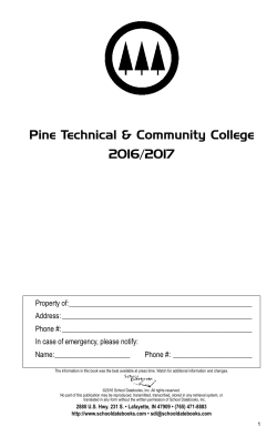 Student Handbook - Pine Technical and Community College