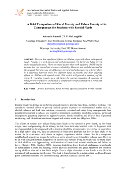 A Brief Comparison of Rural Poverty and Urban Poverty at its