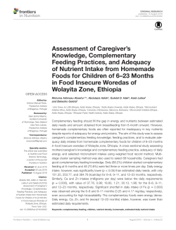 Assessment of Caregiver`s Knowledge, Complementary Feeding