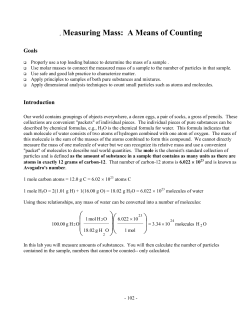 . Measuring Mass: A Means of Counting