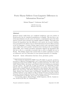 Poetic Rhyme Reflects Cross-Linguistic Differences in Information