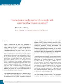 Evaluation of performance of concrete with calcined clay limestone