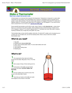 Make A Thermometer - Virginia Field Trips