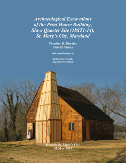 Archaeological Excavations of the Print House Building, Slave