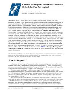 A Review of &ldquo;Organic&rdquo; and Other Alternative Methods for Fire Ant