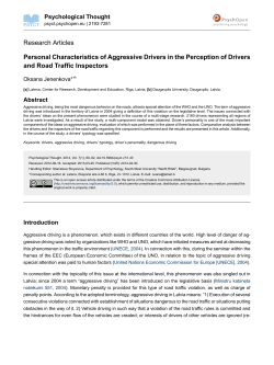 Personal Characteristics of Aggressive Drivers in the Perception of