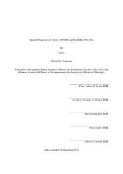 Special Observers: A History of SPOBS and USAFBI, 1941