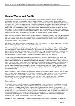 Hours, Wages and Profits - World Socialist Movement