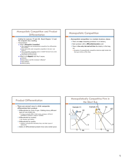 Monopolistic Competition Product Differentiation