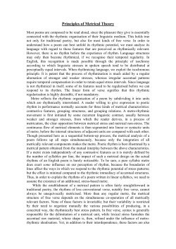 Principles of Metrical Theory