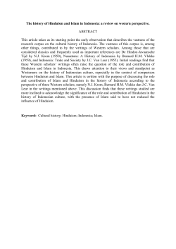 The history of Hinduism and Islam in Indonesia: a review on western