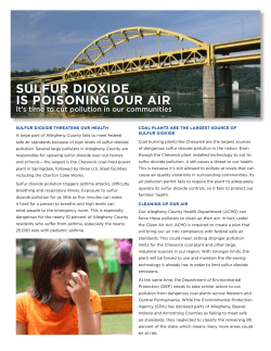 SULFUR DIOXIDE IS POISONING OUR AIR