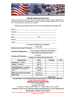Wreath Sponsor Form Lancaster Cemetery
