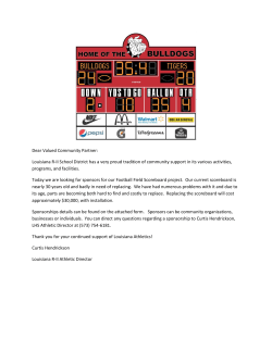 Dear Valued Community Partner: Louisiana R