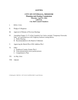 AGENDA CITY OF CENTRALIA, MISSOURI Planning and Zoning