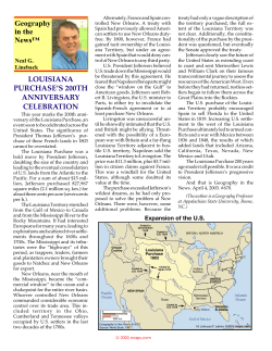 Geography in the News&trade; LOUISIANA PURCHASE`S