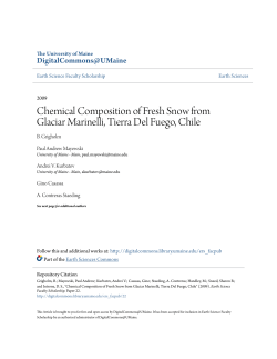 Chemical Composition of Fresh Snow from Glaciar Marinelli, Tierra