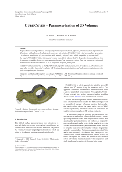 CUBECOVER &ndash; Parameterization of 3D Volumes
