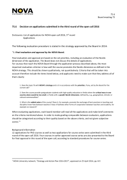 75.6 Decision on applications submitted in the third round of