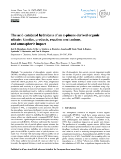 The acid-catalyzed hydrolysis of an &alpha;-pinene