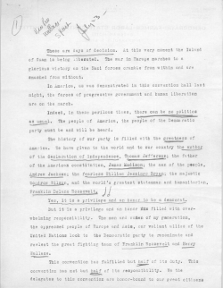 Speech at Democratic National Convention seconding nomination