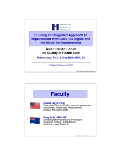 Presentation - Institute for Healthcare Improvement