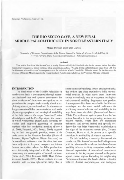 the rio secco cave, a new final middle paleolithic site in north