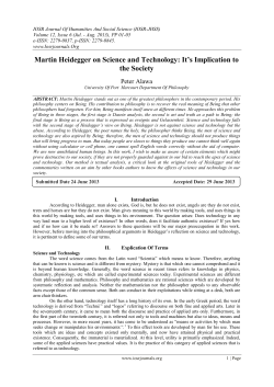 Martin Heidegger on Science and Technology