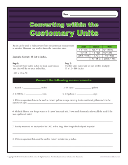 Converting Within Customary Units