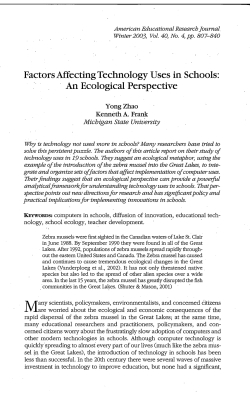 Factors Affecting Technology Uses in Schools