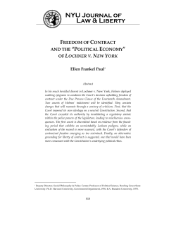 Freedom of Contract and the “Political Economy”