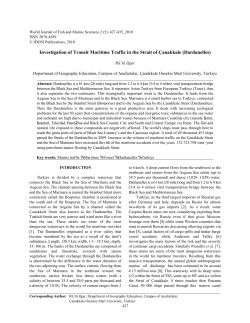 Investigation of Transit Maritime Traffic in the Strait
