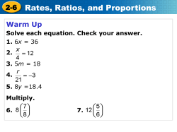 2-6 Rates, Ratios, and Proportions