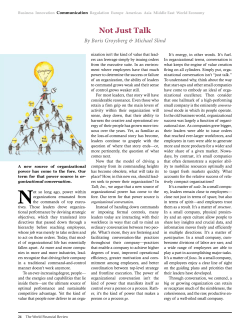 Not Just Talk - people.hbs.edu
