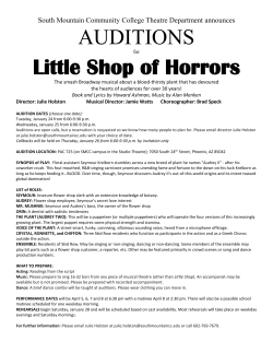 AUDITIONS Little Shop of Horrors