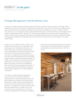 Change Management and the Bottom Line