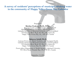 A survey of residents` perceptions of municipal drinking water in the