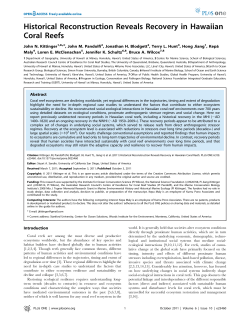Historical Reconstruction Reveals Recovery in Hawaiian Coral Reefs