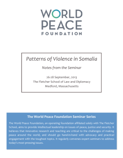 Patterns of Violence in Somalia - Fletcher School of Law and