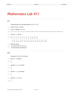 Mathematica Lab #11